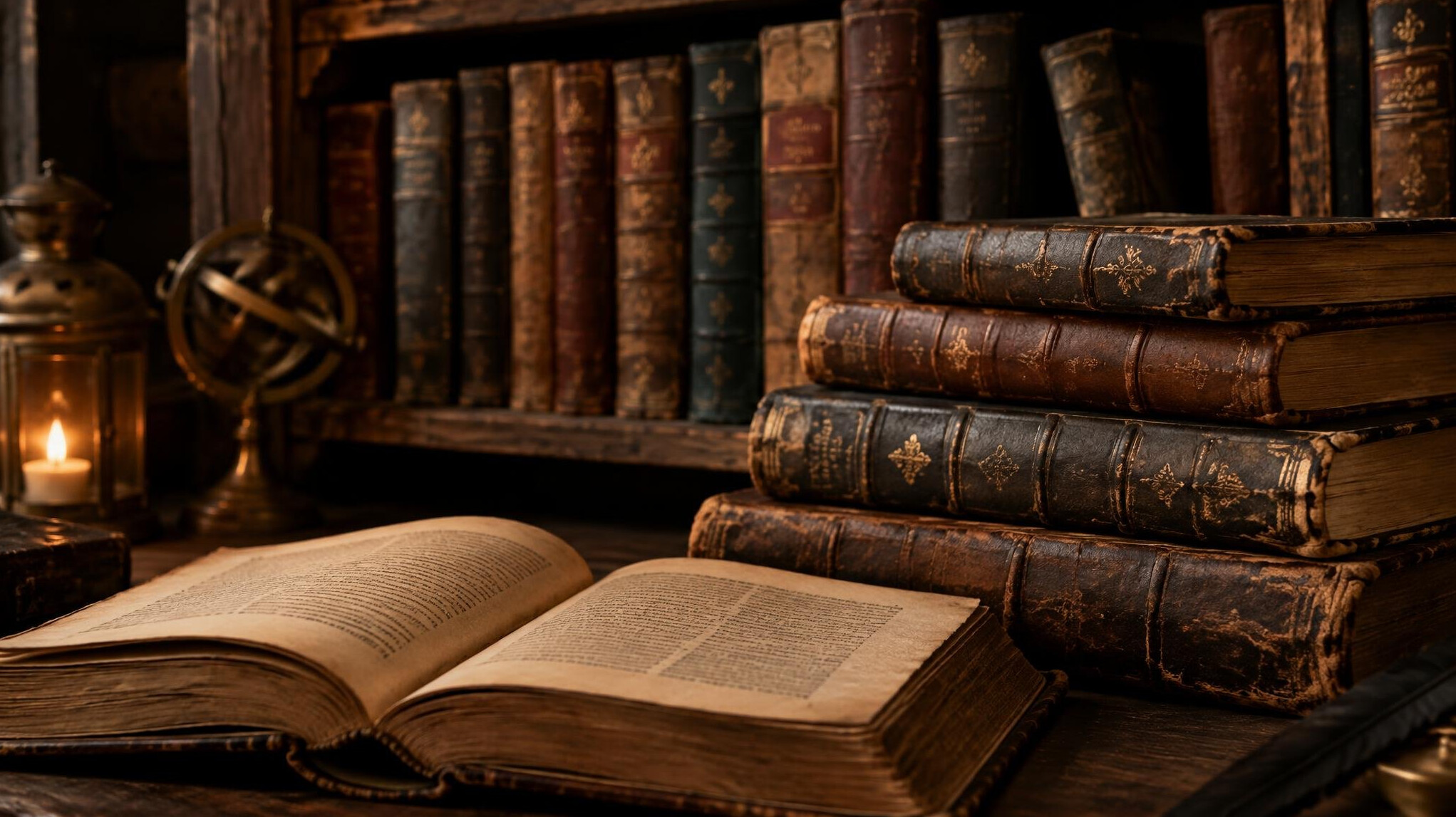 old books on shelf